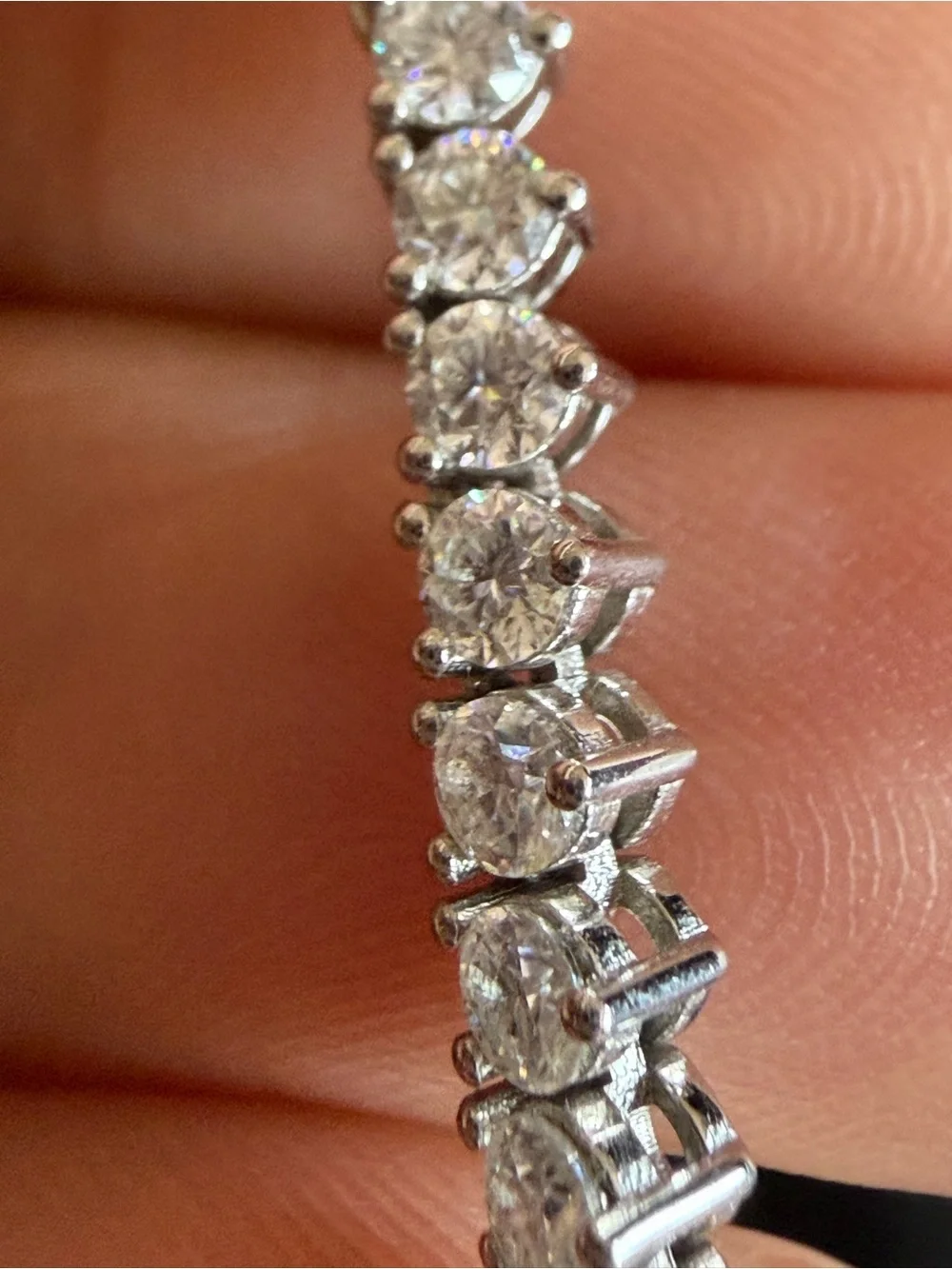 925 Sterling Silver Moissanite Tennis Necklace 12–15 CT DEW 18” 3.2mm 17.9g